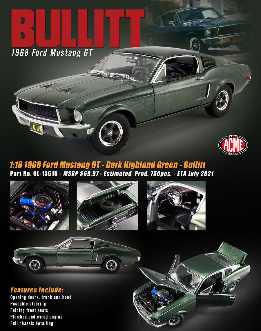 bullitt mustang diecast
